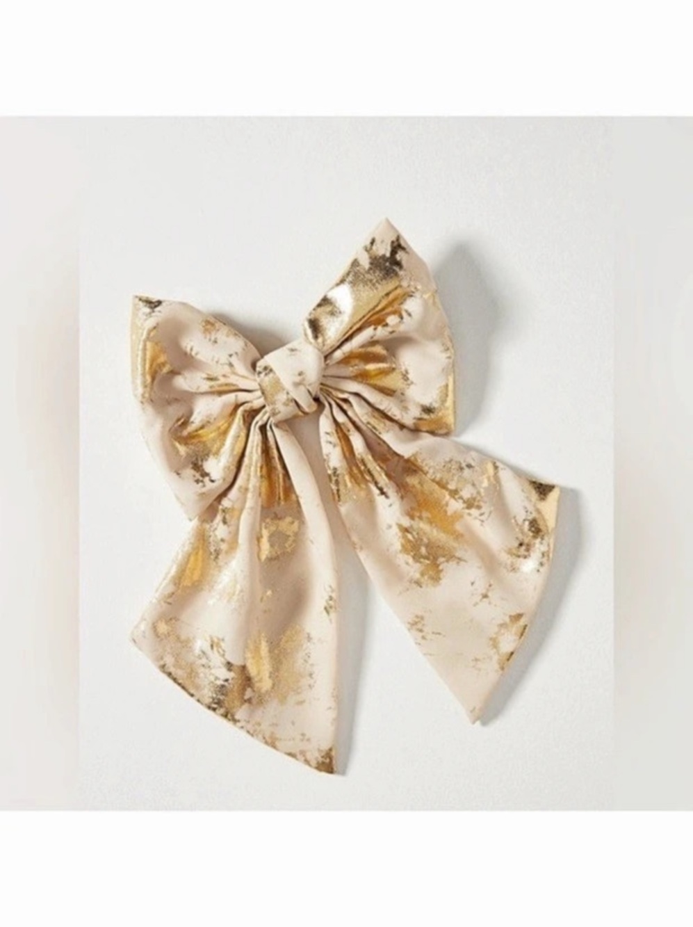 Anthropologie New With Tags Shimmer Hair Bow Gold NWT